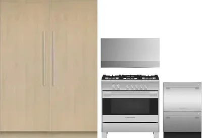 5 Piece Package Includes Refrigerator, Freezer, Range, Hood And Dishwasher